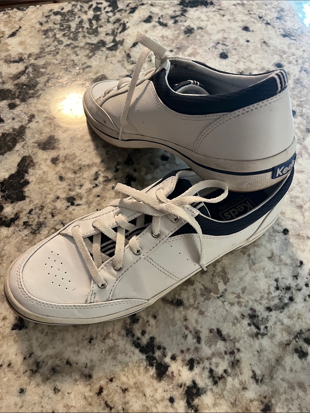 Keds Women’s White and Navy Low-Top Sneaker